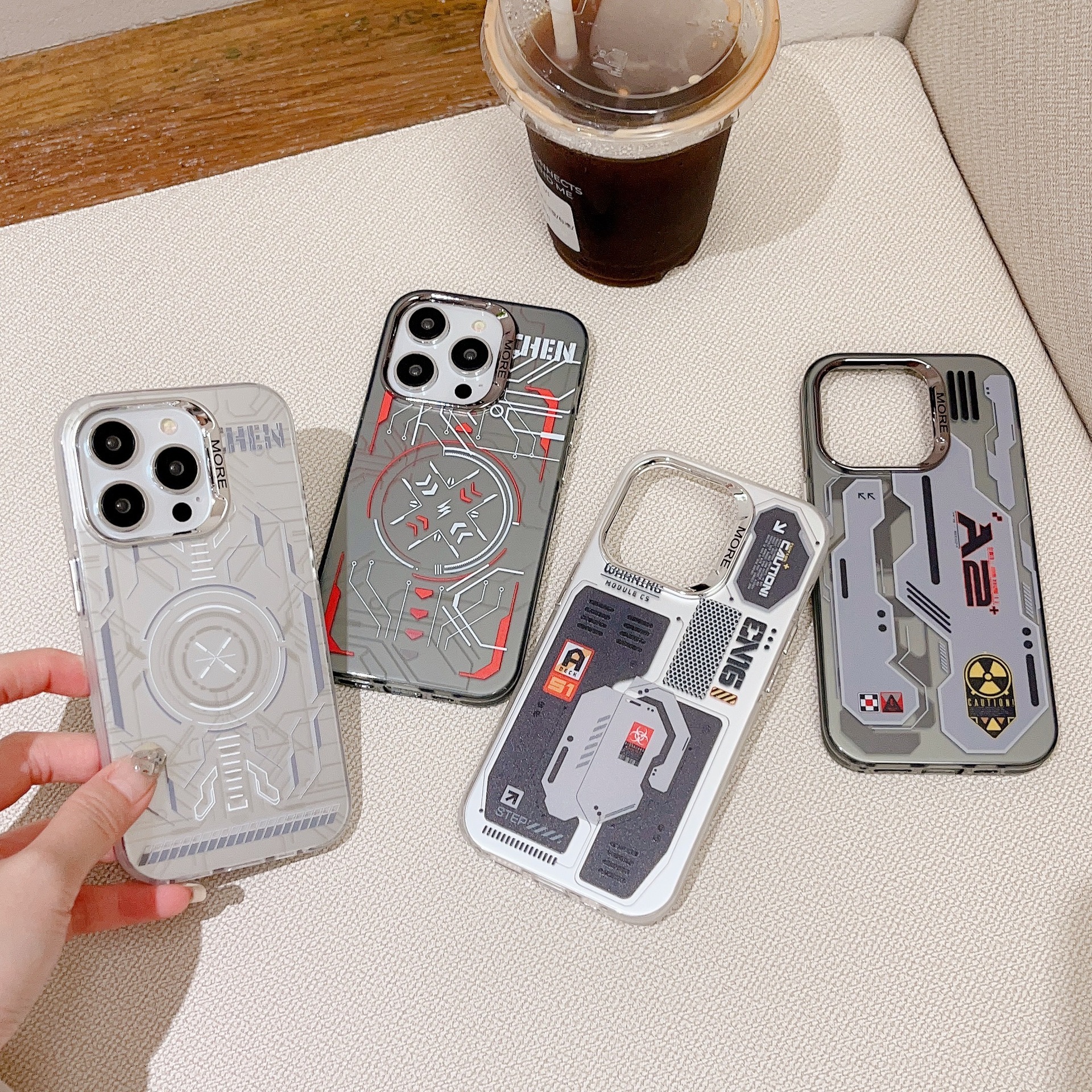 Mecha Style Iphone 15 Pro Max Case Trendy Protective Hard Cover_voghion.com