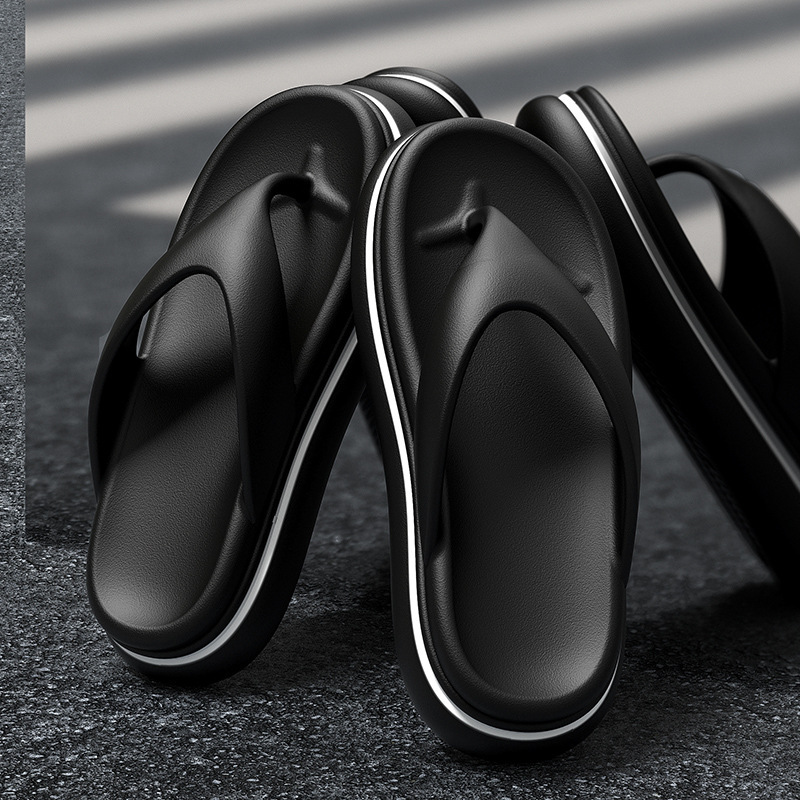 Thick Bottom Flip-Flops Women's Summer Fashionable Outer Wear Non-slip Slippers Height-increasing Women's Flip-flops Slippers Seaside Beach Shoes