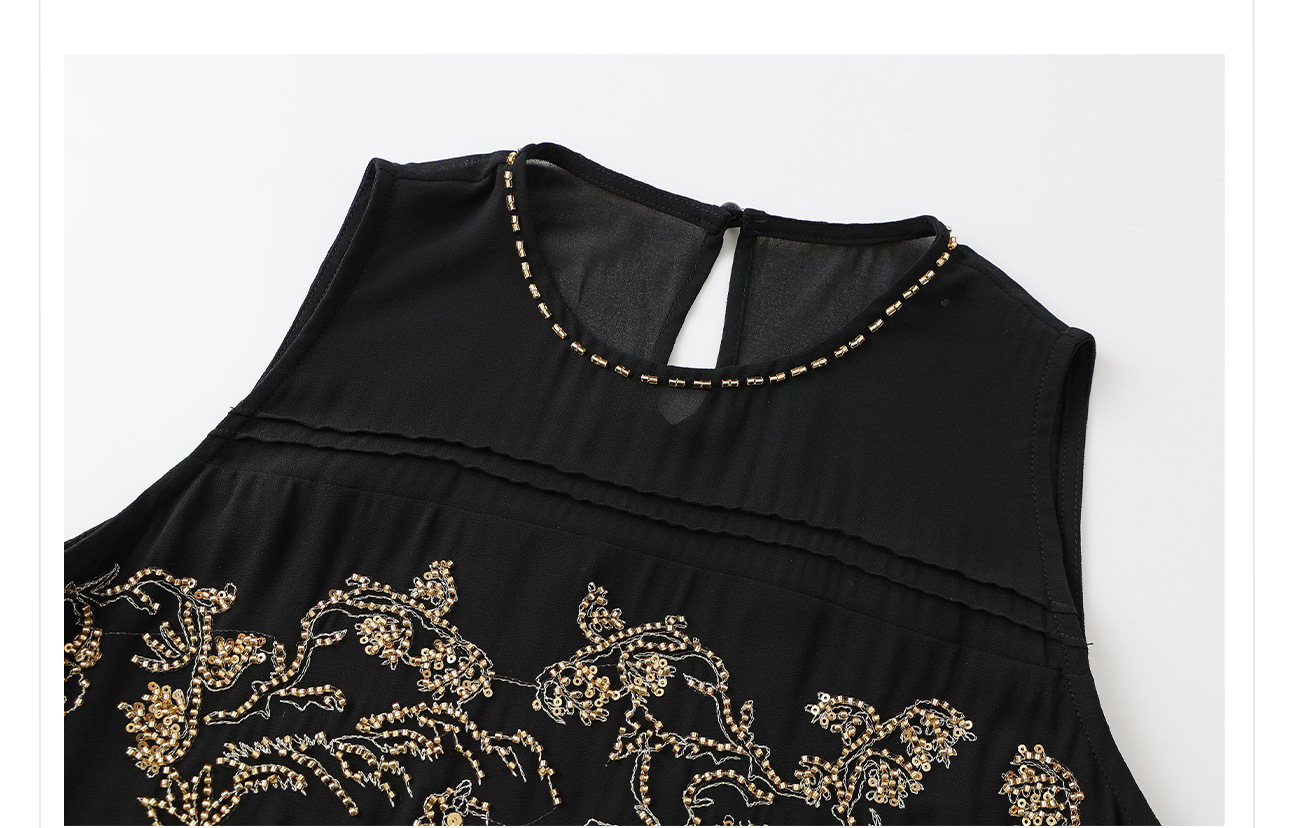 Đầm maxi nữ phong cách Trung Hoa thêu đính cườm retro mùa hè — Màu cà phê mẫu ngắn, Màu đen mẫu ngắn, Màu mơ mẫu ngắn, Màu đen dáng dài chi tiết 26