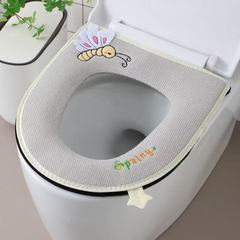 便座パッキンパッド、オールシーズン万能、トイレジッパースタイル便座カバー、トイレパッド、冬用家庭用防水、かわいい