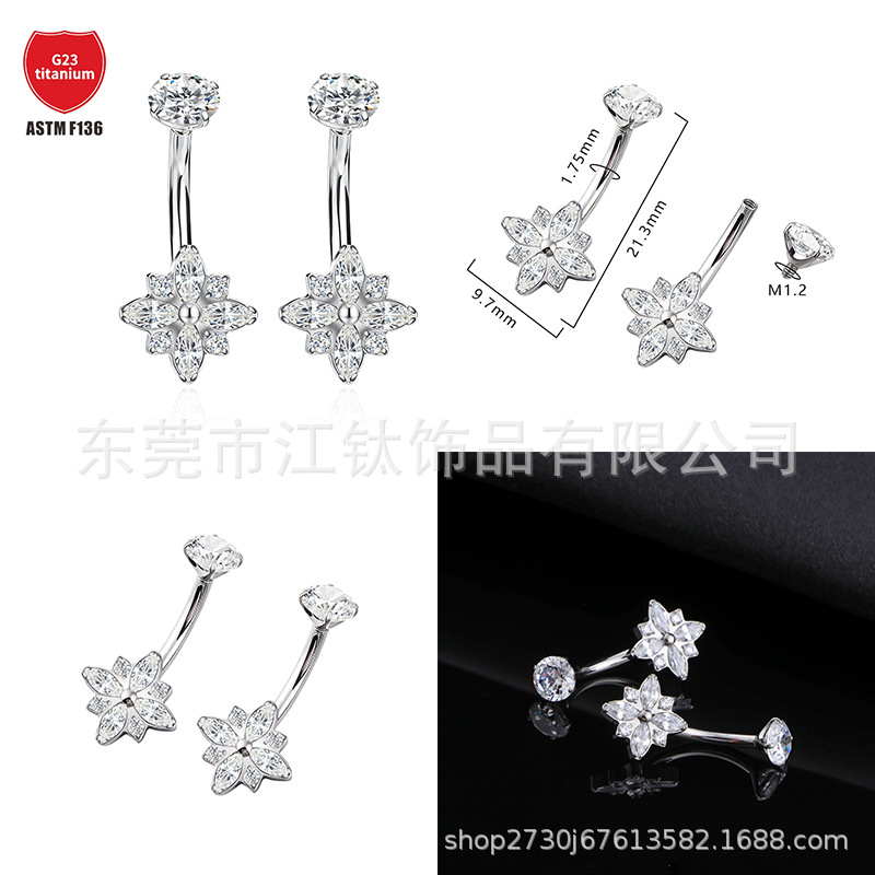 Pointed titanium steel lip stud product view
