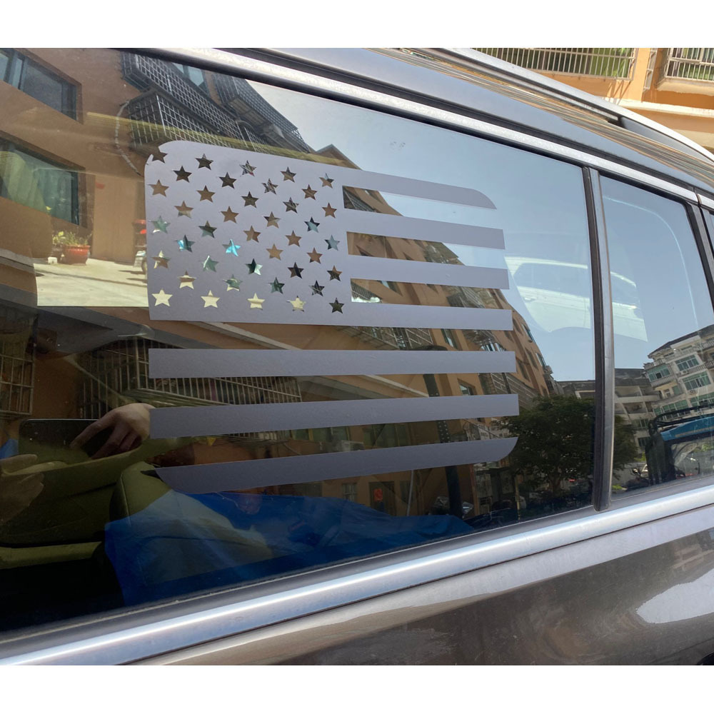 American Flag Car Window Grilles Sticker, Car Window Glass Black Car Sticker, Car Sticker_voghion.com
