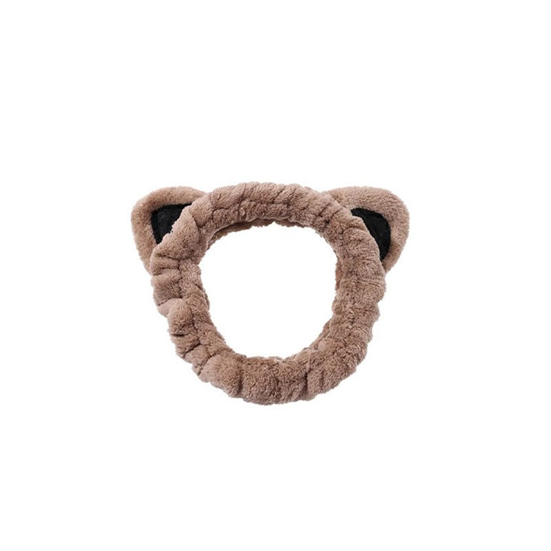 Niños otoño y invierno peluche panda orejas lavar la cara banda de pelo 2024 nueva niñas de alta elasticidad no estrangular cabello cubierta de pelo