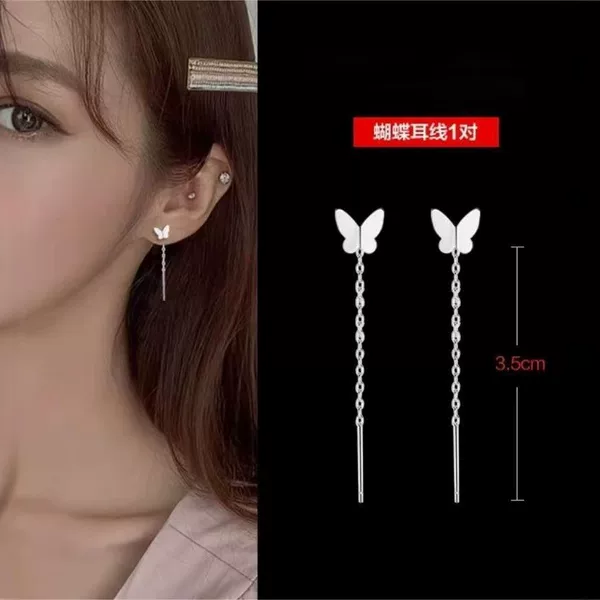 High-End Long Tassel Earrings for Women, Niche Design, Exquisite, Compact, Long, Fashionable Ear Hooks and Earrings