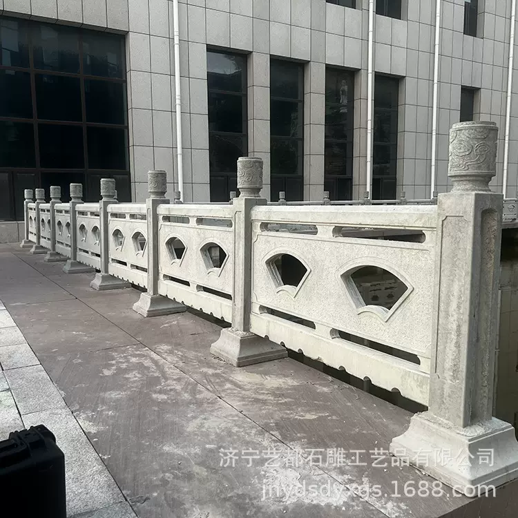 定制河道桥梁栏杆石雕浮雕主题栏杆园林广场石拱桥免费安装