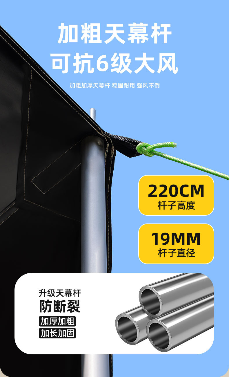 Outdoor Camping Hexagonal Canopy Tent Waterproof Thickened Sun Protection Black Glue Canopy Travel Silver-Coated Sunshade Tent