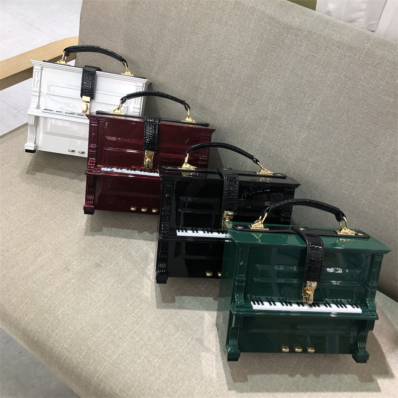 2024 New Cross-Border Women's Piano Bag Acrylic Box Bag Shoulder Crossbody Structured Small Square Bag - Thumbnail 4