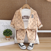 宝宝秋装三件套新款潮童装小童帅气套装春秋婴儿童衣服潮一件代发