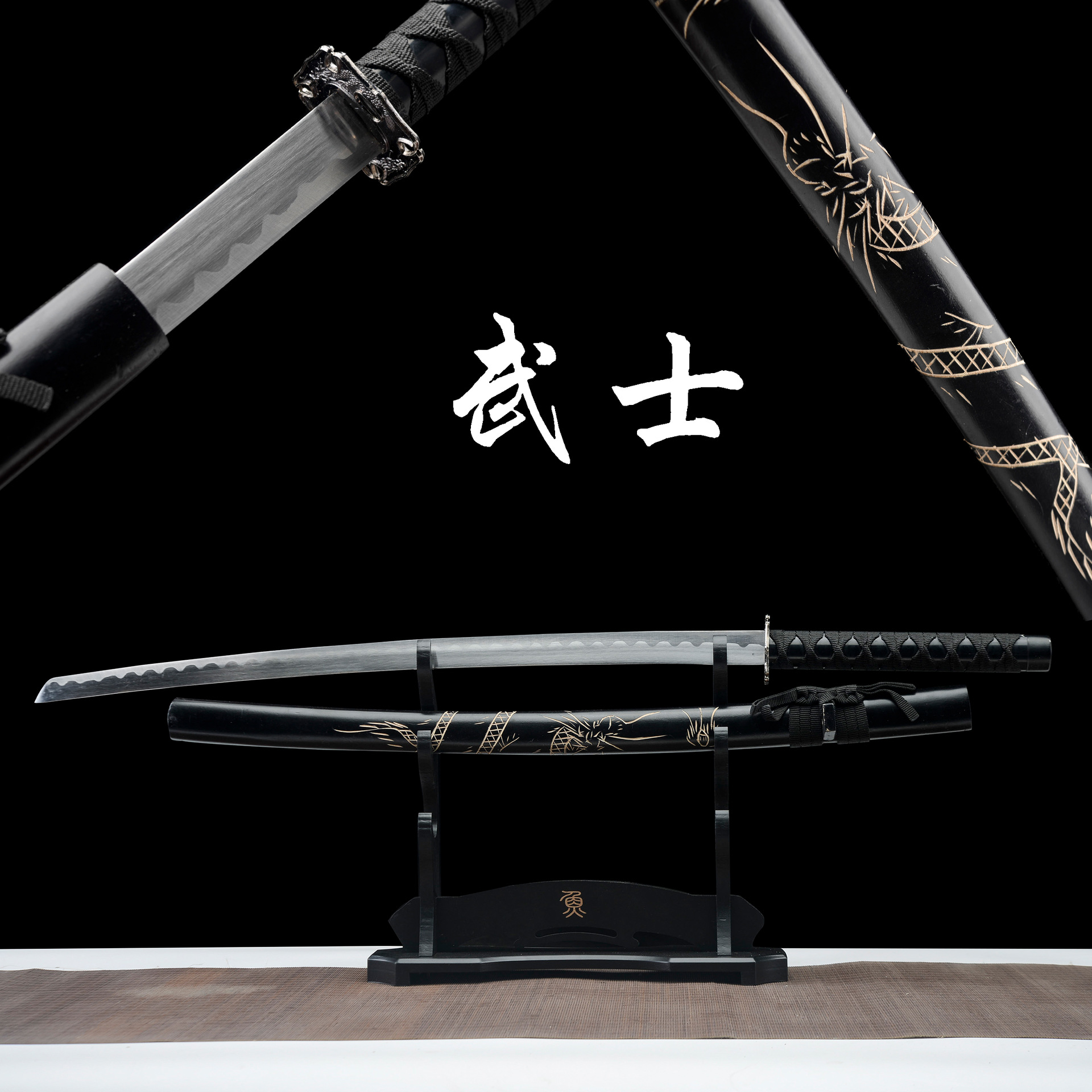 跨境外贸katana日本武士居合碳钢动漫影视cos道具批发代发未开刃