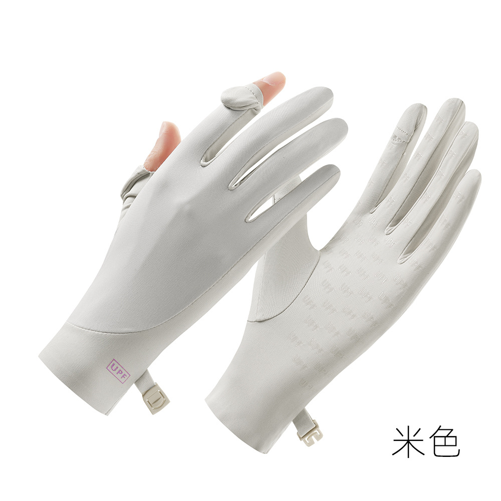 Guantes solares de verano para mujeres secado rápido anti-UV guantes de conducción ligeros y delgados guantes de hielo con dedos transpirables