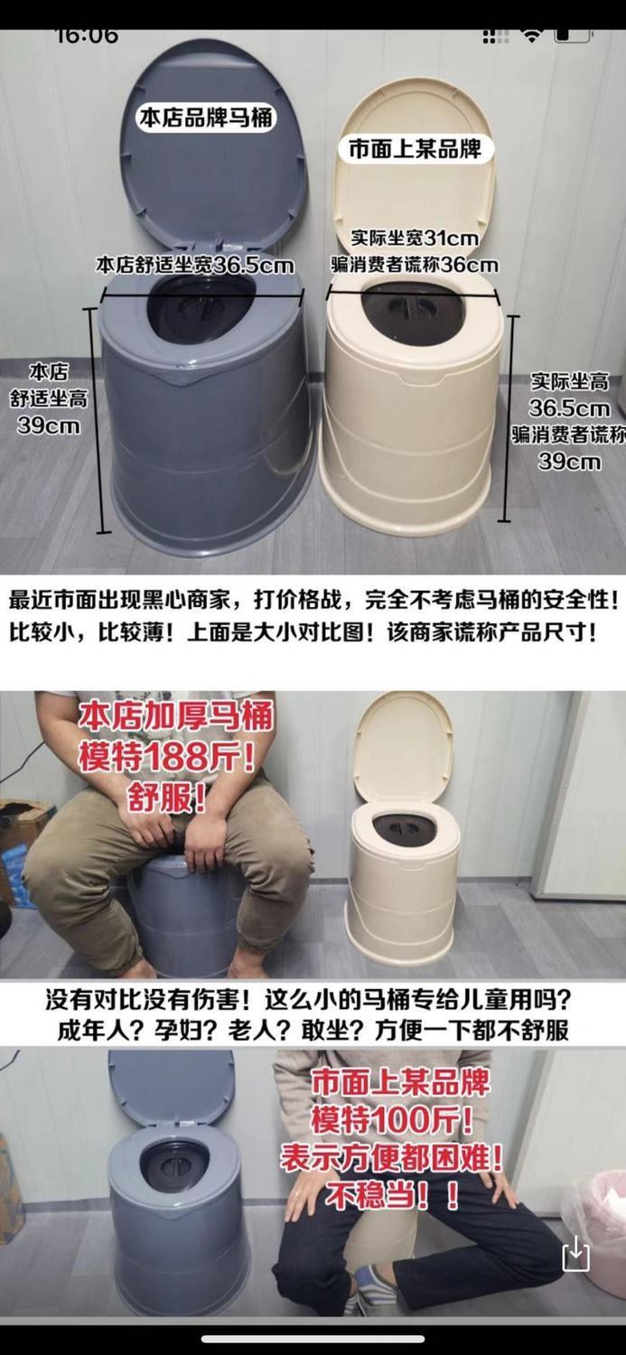 Mobile toilet, elderly and pregnant women's sitting toilet, portable adult sitting toilet chair, plastic seat toilet, spittoon, home Application Scenario