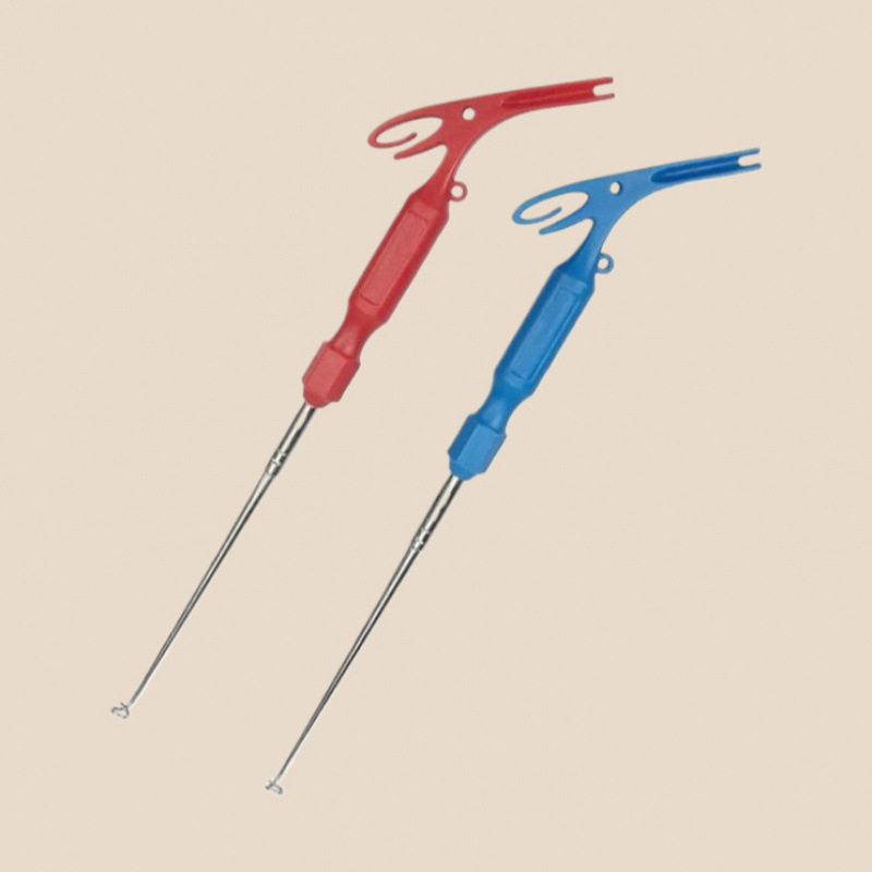 New 2026 model hook remover, three-in-one deep throat blind hook remover, sub-line knotter, quick hook tying tool