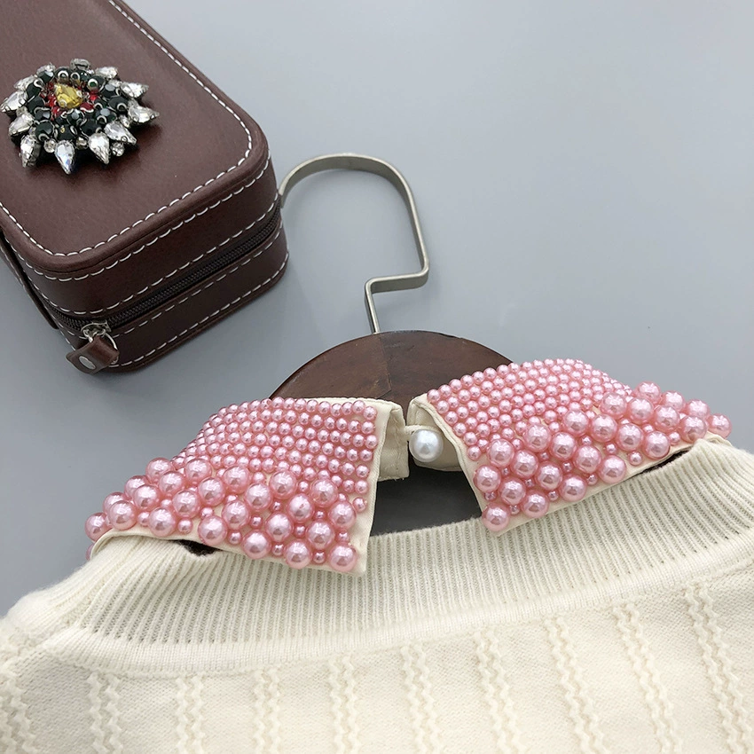 Elite sophisticated retro false collar pearl handmade