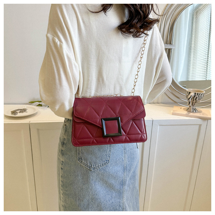 Women's Small Pu Leather Solid Color Streetwear Square Zipper Crossbody Bag display picture 41