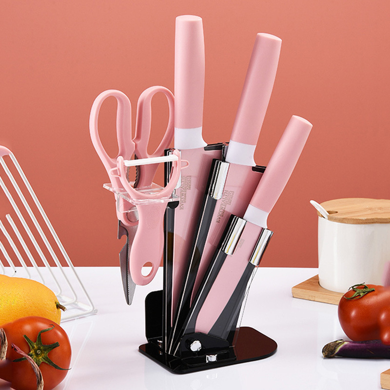 En stock cuchillo de acero inoxidable conjunto de seis piezas de cocina hogar afilado Cuchillo de cocina cuchillo de chef conjunto completo combinación cuchillo de frutas