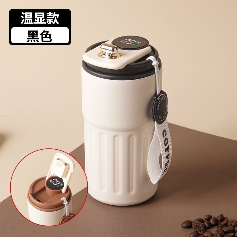 高品質コーヒーカップ 316 ステンレス鋼ギフト魔法瓶カップスマート温度表示ポータブルお土産カップ|undefined