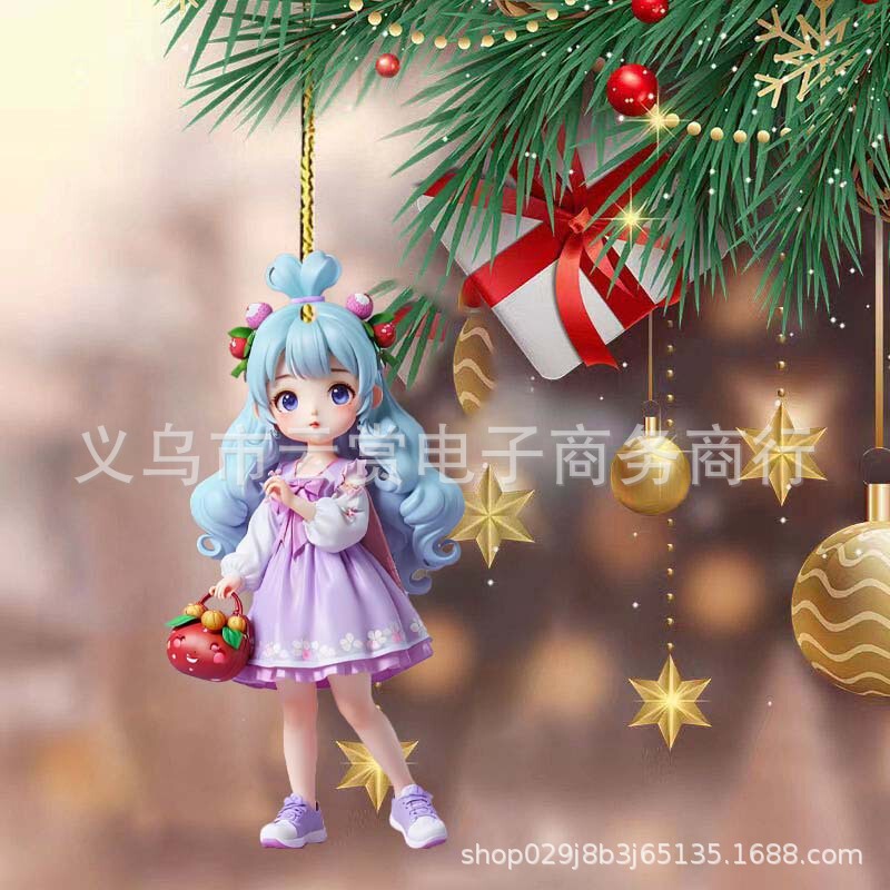 2024 New Cross-border Acrylic Material Flat Cute Girl Car Hanging Backpack Accessories Home Decoration 2024 New Cross-border Acrylic Material Flat Cute Girl Car Hanging Backpack Accessories Home Decoration