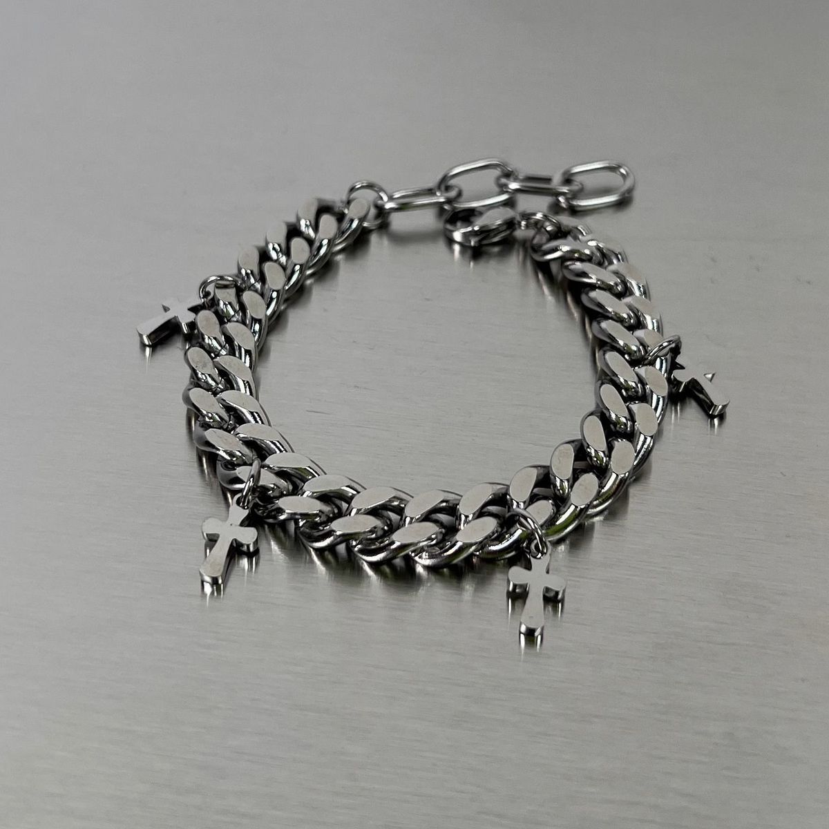 Cross Pattern Hip-Hop Cross Titanium Steel Plating Men's Bracelets Men's Chain Bracelets