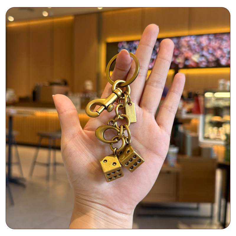 C Brand Luxury Good Luck Exquisite Dice Bag Pendant Trendy Fashion Keychain Exquisite Keychain Accessory C Brand Luxury Good Luck Exquisite Dice Bag Pendant Trendy Fashion Keychain Exquisite Keychain Accessory