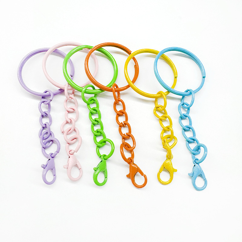 Colorful Painted Keychain with Chain Lobster Clasp Bag Doll Pendant Jewelry Creative DIY Jewelry Accessories Colorful Painted Keychain with Chain Lobster Clasp Bag Doll Pendant Jewelry Creative DIY Jewelry Accessories