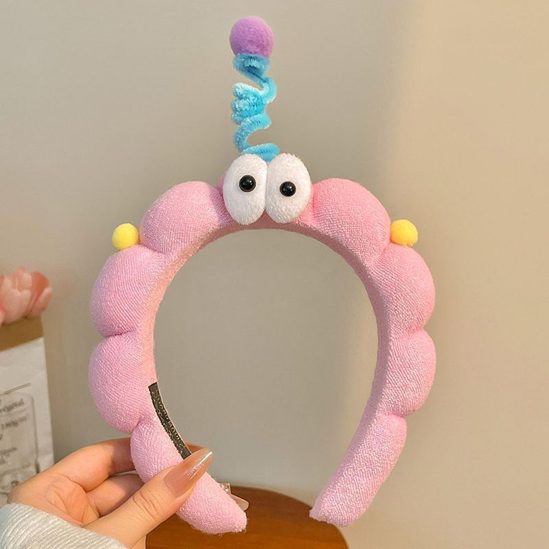 Lavarse la cara cinturón de cabello lindos de peluche para la mujer lavado y máscara especial de agujeros de cabello cinturón de cabello brazalete