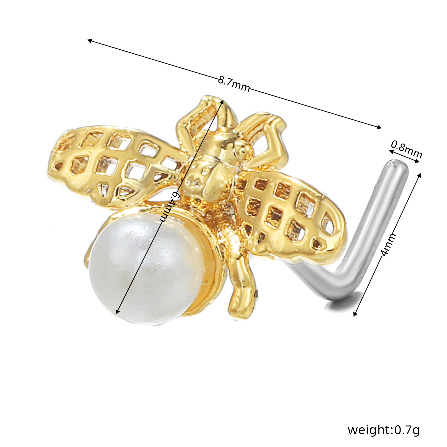 Fashion Geometric Copper Plating Rhinestones Nose studs 1 Piece