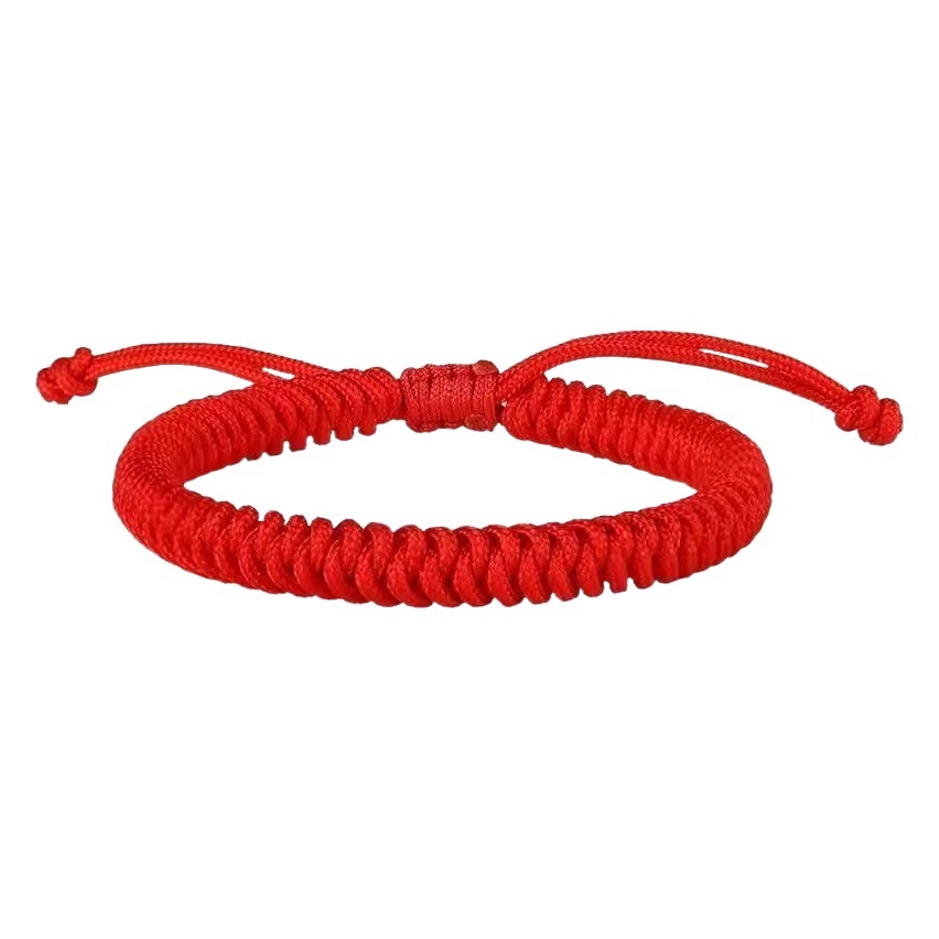 Solid Color Diamond Knot Red Rope Hand-Woven Adjustable Length Hand Rope Simple Red Rope for Men and Women Couple