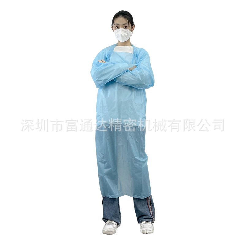 可发国外CPE拇指扣围裙 EN13795牙科专用防渗水防血外套隔离衣