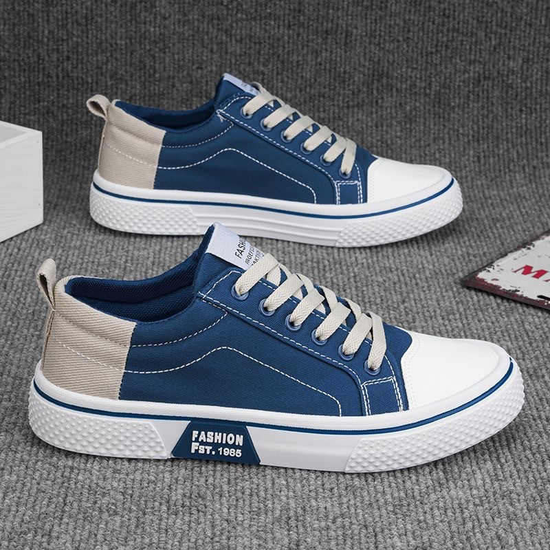 Primavera y verano zapatos de hombre nuevos zapatos de skate deportivos transpirables para hombres, zapatos de lona de moda casuales suaves para hombres