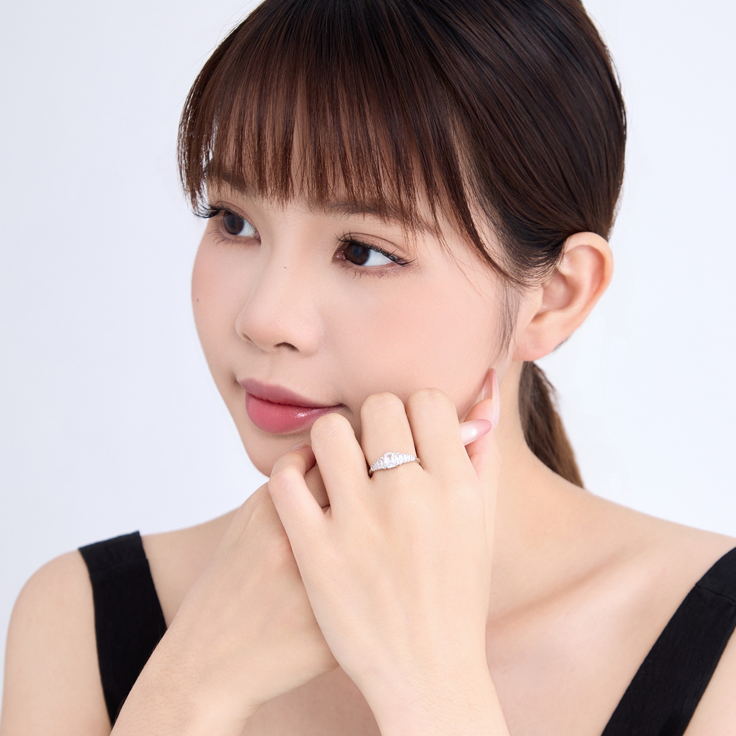Anillo Geométrico Cuadrado de Aleación de Cobre Galvanizado para Mujer