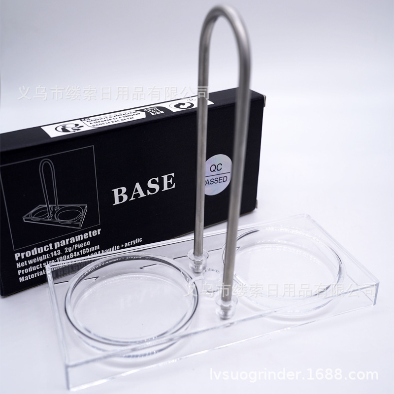 Spot de fábrica al por mayor soporte de acero inoxidable base de tanque de condimento soporte de molienda acero inoxidable 304 más acrílico