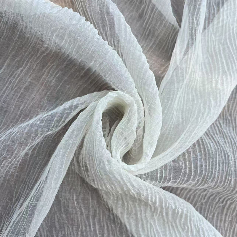 磨砂玻璃 闪光透薄感暮云纱 雪纺压绉布料 连衣裙时装面料GS060