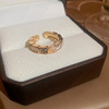 Korean temperament inlaid diamond geometric opening ring ring light luxury niche index finger ring net red wild hand