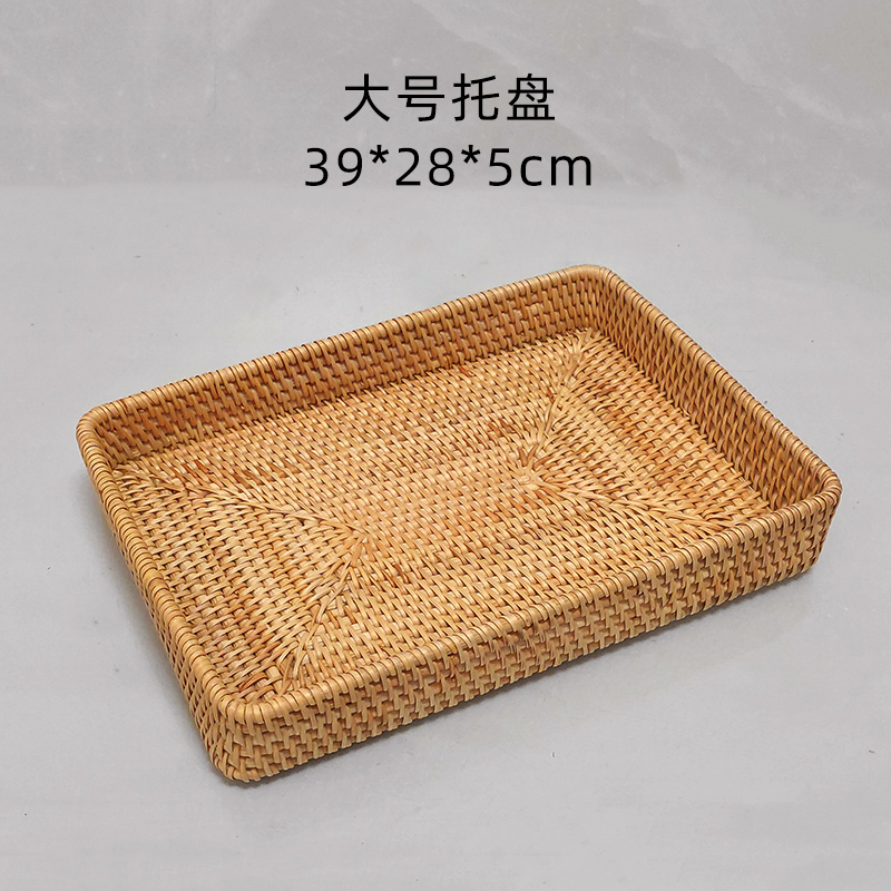 Mesa de té de caña casera creativa de frutas pan cesta de frutas portátil bandeja de hotel toalla cesta de almacenamiento