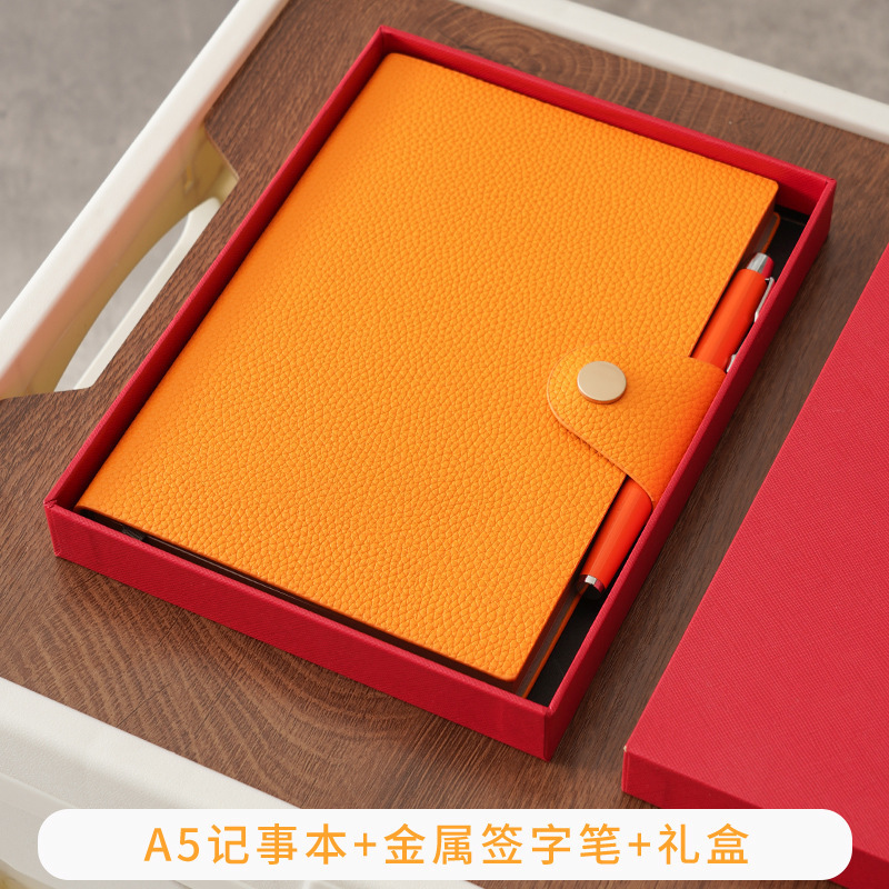 可拍软皮a5商务记事本本子搭扣书签日记本高颜值笔记本套装定制|undefined