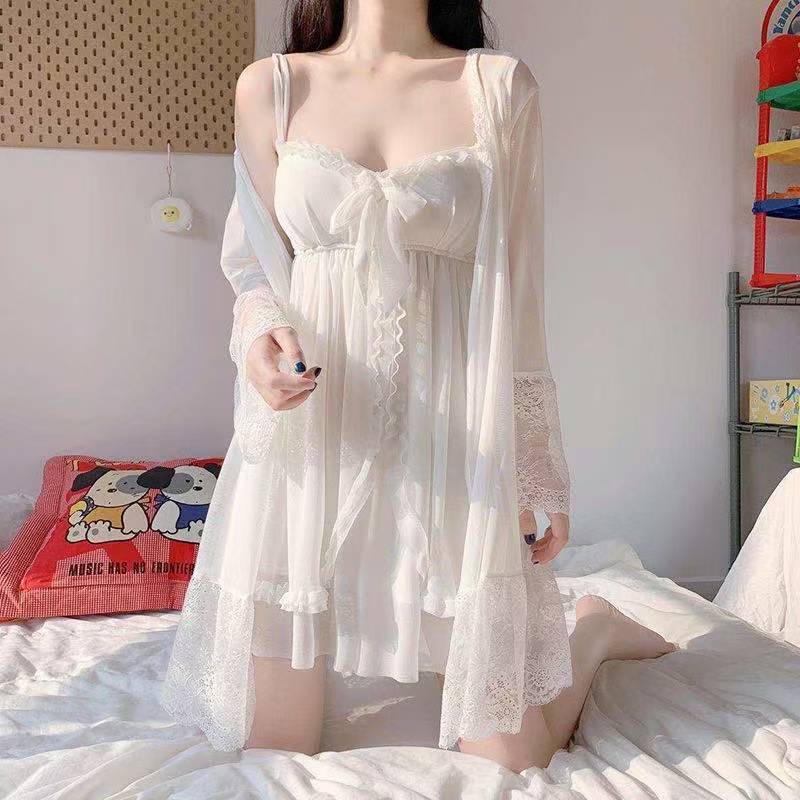 Sweet Palace Style Lace Pajamas for Women Spring & Fall Loose Korean Style Summer Suspender Nightgown Home Wear Two-Piece Set 112 Sweet Palace Style Lace Pajamas for Women Spring & Fall Loose Korean Style Summer Suspender Nightgown Home Wear Two-Piece Set 112