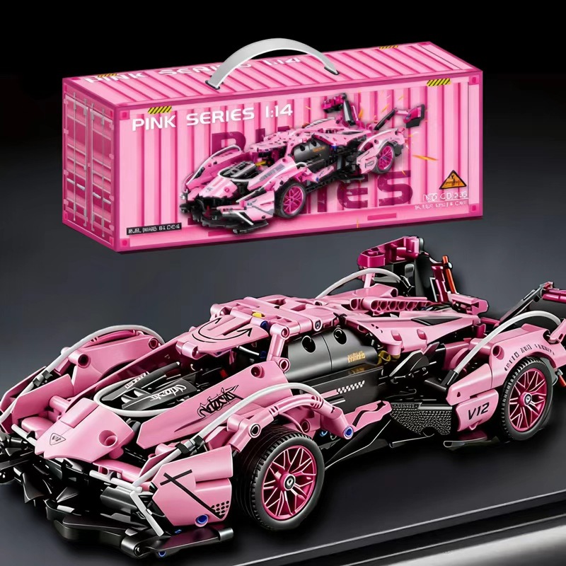 Compatible con Lamborghini V12 Black Samurai puzzle de ensamblaje de juguetes mecánicos autos deportivos regalos para niños