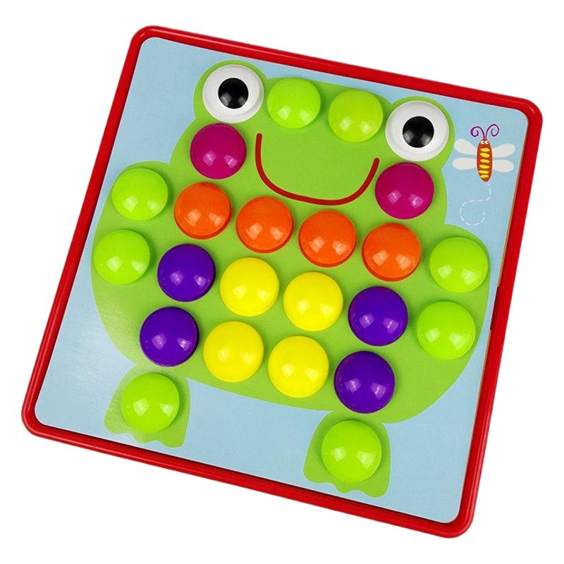 Gran Botón de partículas rompecabezas de uñas de seta originado en la educación temprana Americana de los niños rompecabezas de iluminación reconocimiento de color combinación de rompecabezas juguete