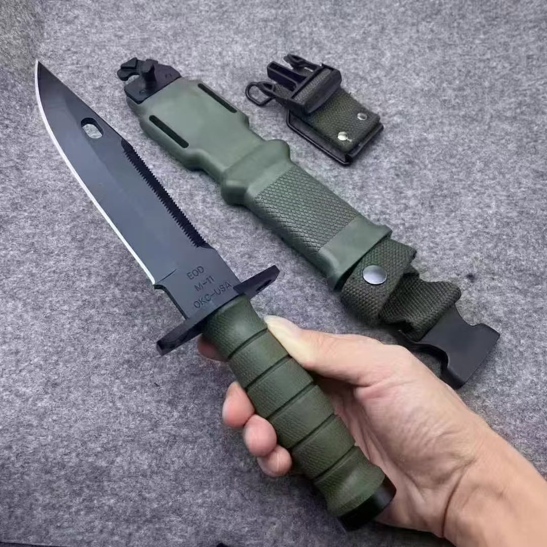 M11高碳钢一体龙骨露营军刀登山刀丛林战术刀荒野求生刀未开刃