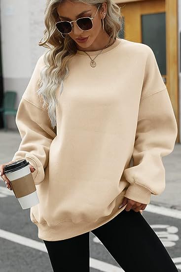 217g Weight Long Sleeve Sleeve Length Pullovers Placket Type Polyester Fabric Type Long Top Length Hoodie Tops Type Daily Occasion Round Neck Neckline Loose Fit Type Solid Color Pattern Winter, Spring, Autumn Season Women's Gender Streetwear Style Hoodies & Sweatshirts Long Sleeve Streetwear Solid Color 5