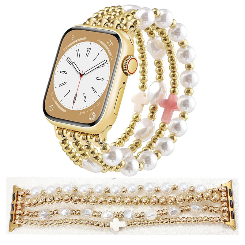 New beaded smart watch strap suitable for Apple Watch Series S1-11 (38-49mm) and Samsung 20/22mm