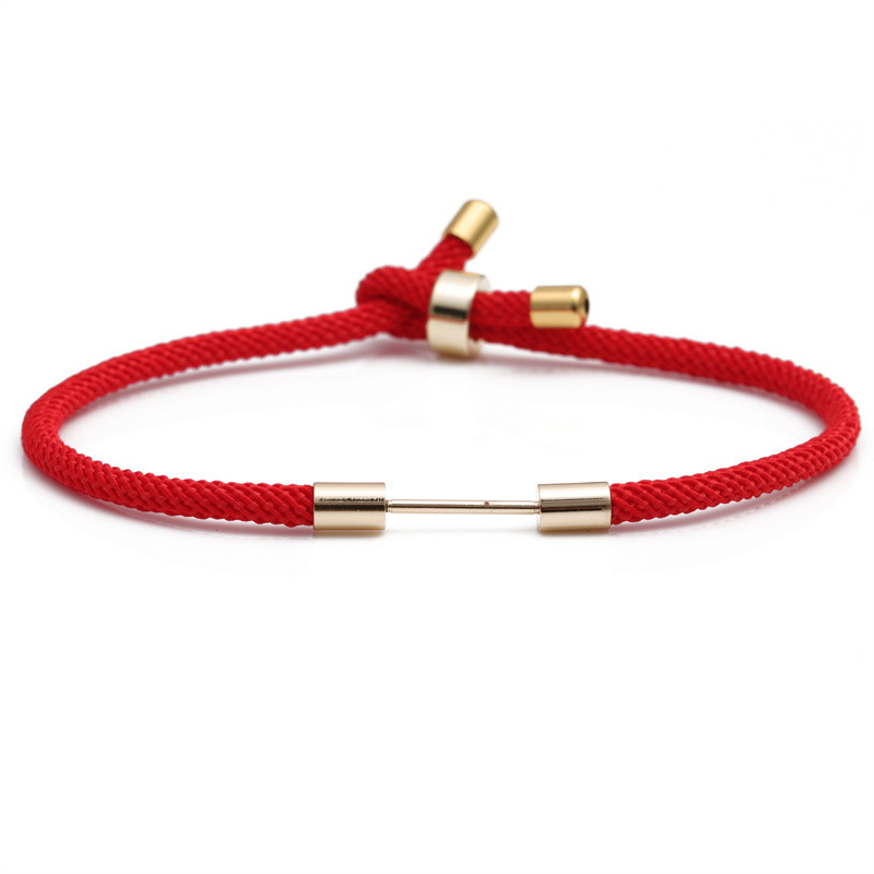 Mode Farbe Versenkbare Einstellbar Grundlegende Rot Milan Seil Frauen Diy Kupfer Armband display picture 4
