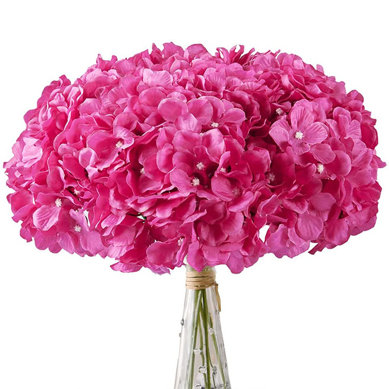 Flores de imitación de alta gama de una sola rama sensación de gran hortenida cabeza de hortenida decoración de mesa de comedor para el hogar accesorios de fotografía