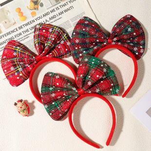 Christmas headband, cute red hair accessory, cartoon hairpins with bow