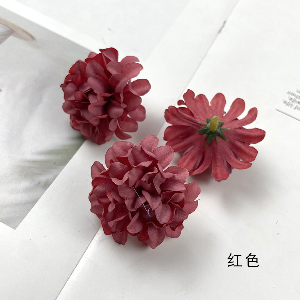 Simulación multicapa hortenida crisantemo cabeza DIY hecha a mano tocado material flor artificial decoración de la sala de bodas diseño de fondo de pared