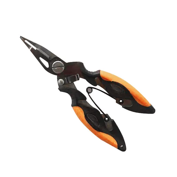 Stainless Steel Titanium Plated Fishing Pliers Multifunctional Micro-object Fine Pointed Mouth Luya Open Double Ring Shear PE Line Shears Fishing Supplies
