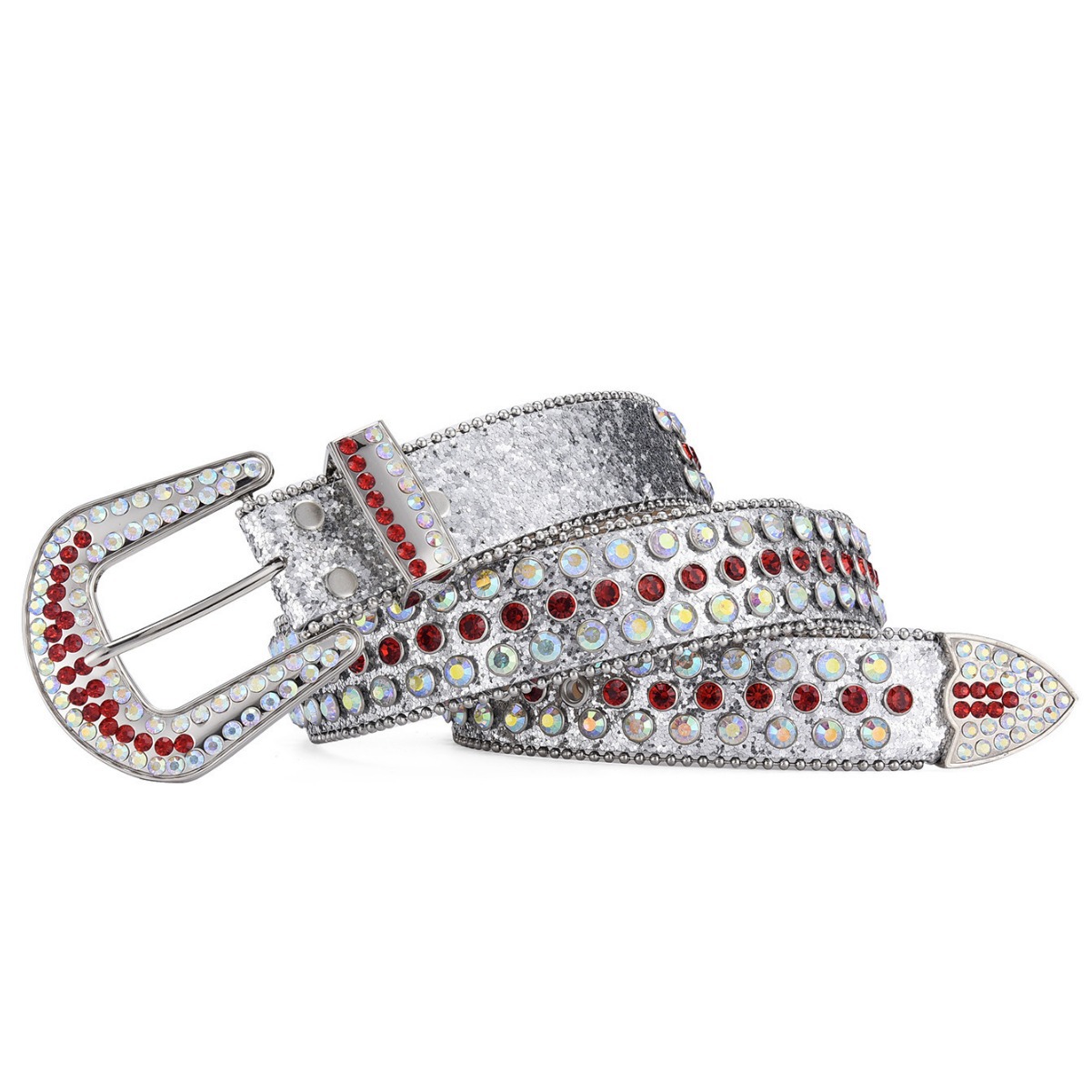 New Punk Belt, Exaggerated European And American Belt, Women's High-end Accessories, Diamond PU Belt, Popular Style, Fashionable Belt_voghion.com