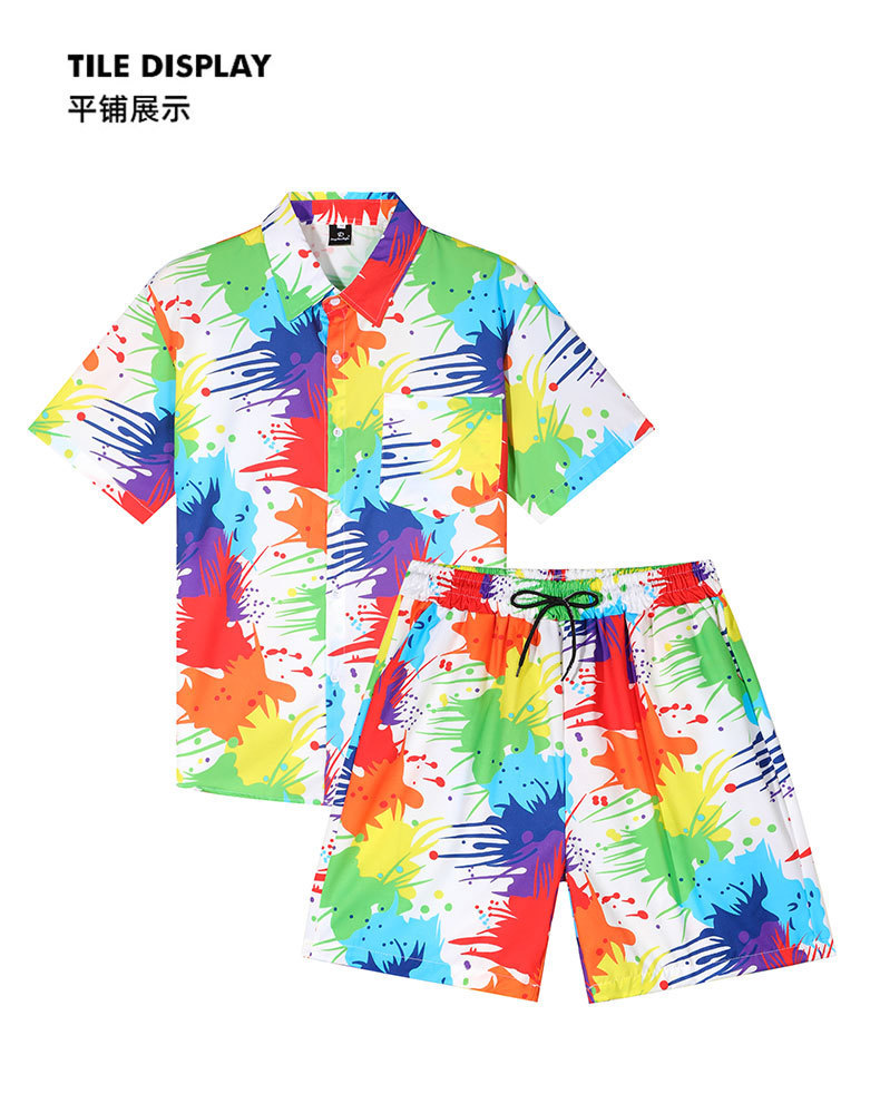Men's Tropical Floral Shirt Hawaiian Beach Shirt Breathable Loose Fit Short Sleeve Shirt For Summer Vacation​_viptrois.com