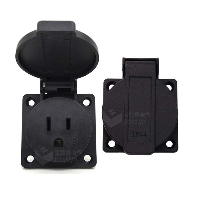 Manufacturers direct supply 15A125V Americas outdoor bathroom round cover waterproof socket nylon material IP44 protection