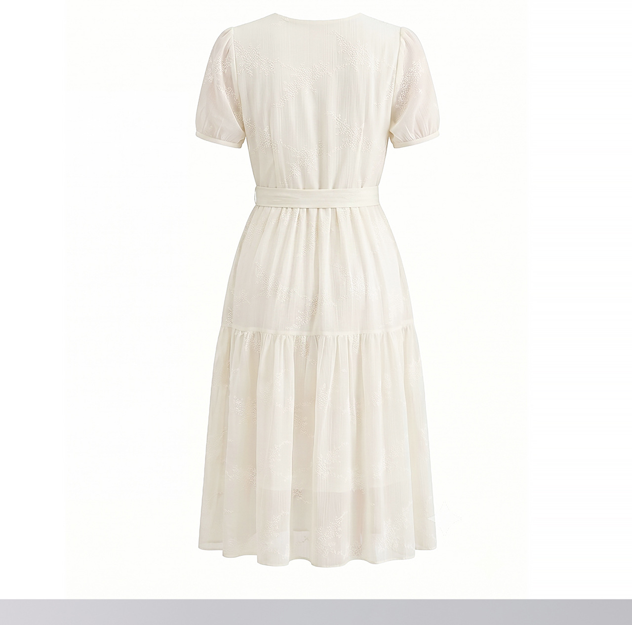 Váy maxi thêu hoa tay ngắn chất liệu tencel mềm mại — màu đen chi tiết 22